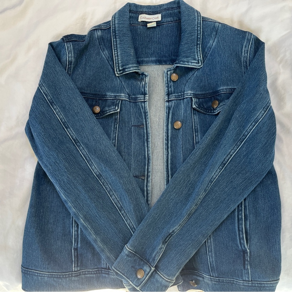 Coldwater Creek Soft Cotton Denim Jean Jacket - Medium Wash